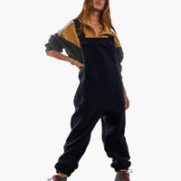 Alina | Verstellbarer Fleece-Overall aus Cordstoff – Schwarz