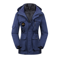 Damen Skijacke mit Kapuze | Sportliche Outdoor Winterjacke – Blau