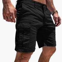 Herren Cargo-Shorts in Kniehöhe mit mehreren Taschen für den Sommer – Schwarz