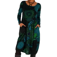 Doreen - Boho-Midi-Kleid – Blau