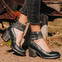 HENRIETTA - SCHUHE MIT ABSATZ AUS VINTAGE-LEDER – Schwarz
