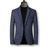 Lukas | Eleganter Herrenblazer im Tartan-Stil – Blau