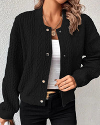 Sophia | Strukturierte Strickjacke für elegante Looks – Schwarz