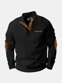 Jonas | Herren Klassiker Zopfmuster Pullover – Schwarz