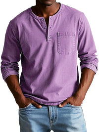 Philipp | Herren Lässiges Henley Shirt – Lila