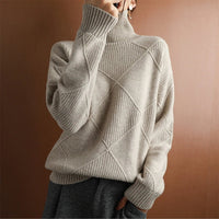 Rollkragen Pullover Damen Strick | Oversize & Weich – Khaki