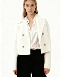 Ida | Damen Schicker Herbst Mantel – Weiß