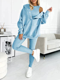 Eyetha | Loungewear 2-teiliges Set – Bequemlichkeit trifft Stil – Hellblau