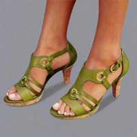 Jutta | Komfortable Absatzsandalen – Grün