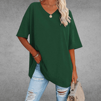 Mia | Damen Oversized V-Ausschnitt Hemd – Grün