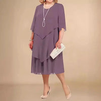 Leva – Elegantes Lappen Kleid Mit Unregelmäßigen Lagen – Violett
