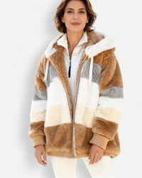 Leichte Fleece Jacke für Damen mit Kapuze – Braun