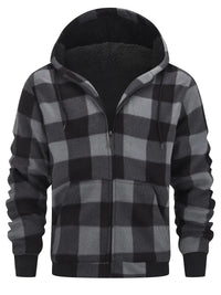 Keyor | Dicke Retro-Jacke mit Kapuze und Sherpa-Futter – Grau