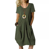 Antje | Knielanges Damenkleid – Oliv