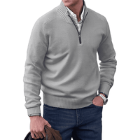 Jones | Eleganter Pullover mit Reißverschluss – Hellgrau