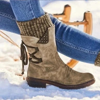 Stiefelette Damen Winter Komfort | Rutschfest Warm Gefüttert – Khaki