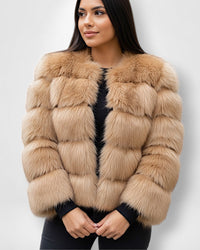 Jacke aus Kunst-fell für Damen | Kurz – Braun