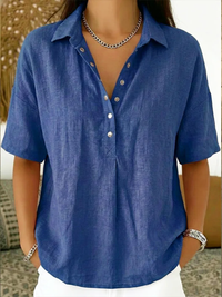 Klara | Bequeme Bluse mit lockerer Passform – Blau