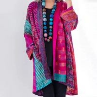 Strickjacke Damen Bunt Vintage Look | Locker Leicht – Rosa