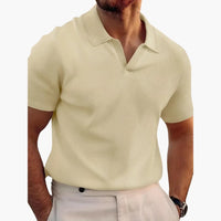 Stylisches Waffelpolo-Shirt für Männer - bequeme Passform – Khaki