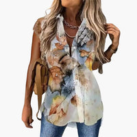 Sommer Top für Damen mit - Schmetterlingsdruck Leicht – Gelb