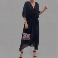 Isolde | Maxikleid aus Premiumstoff – Schwarz