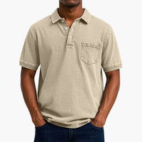 Poloshirt Klassisches - Kurzarmshirt für Herren mit Tasche – Khaki