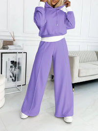 Kaylee - Hoodies und Weitbeinhosen-Set – Lila