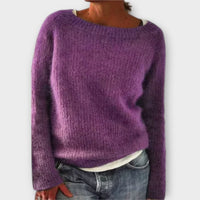 Regine – einfarbiger Strickpullover – Lila