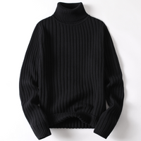 Lasennaj | Bequemer gefütterter Wollpullover – Schwarz