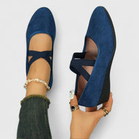 Claudia | Orthopädische Kreuzriemen Ballerinas – Blau