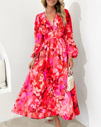Elvira - Langärmliges Boho-Kleid – Rot