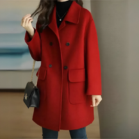 LUCIA - WARME UND ELEGANTE WINTERMANTEL – Rot