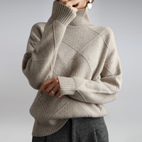 Camille - Damen Rollkragenpullover – Grau