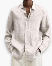Herren Elegante Freizeit Hemd | Lange Ärmel – Weiß