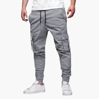 Cargohosen für Herren - Stylische Sommer-Baumwollhose mit Tasche – Grau