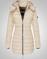 Jessica | Damen Winter Kapuze Daunenjacke – Beige