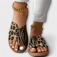 Meline – Sandalen mit Animal-Print – Leo-Muster