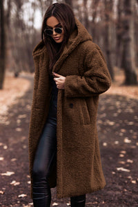 Jorina - Warmer Kuscheliger Wollmantel – Braun