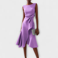 Zandelle | Asymmetrisches Midi-Kleid mit Drapierung – Lila