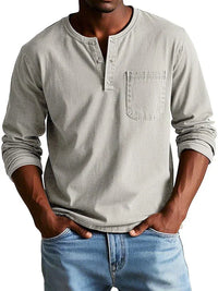 Philipp | Herren Lässiges Henley Shirt – Beige