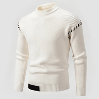 EBERHARD - PULLOVER ENG ANLIEGEND AUS RIPPGESTRICK – Weiß