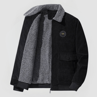 WOLFRAM - CORDJACKE MIT SHERPA-FUTTER – Schwarz