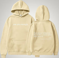 Silke | Damen Grafischer Oversized Hoodie – Beige