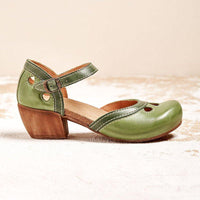 Sandaletten für Damen - Bequeme Riemchenpumps mit Fußbett für den Sommer – Grün