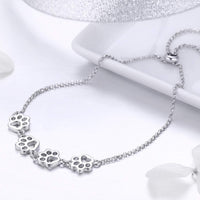 MELIA – Elegantes verstellbares Pfotenarmband aus hochwertigem 925er Sterlingsilber – Silber