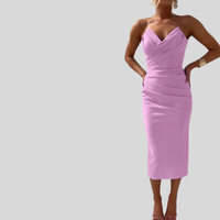 Marlis | Drapé Kleid Formend – Rosa