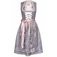 Damen Elegantes Mini Dirndlkleid | Traditionell Festlich – Silber