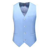 Herren Slim Fit Ärmellose Weste und Hose Set | Hochzeitsgast Anzug – Hellblau