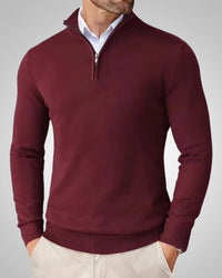 Werner | Herren Klassischer Rundhalskragen Kaschmirpullover – Rot